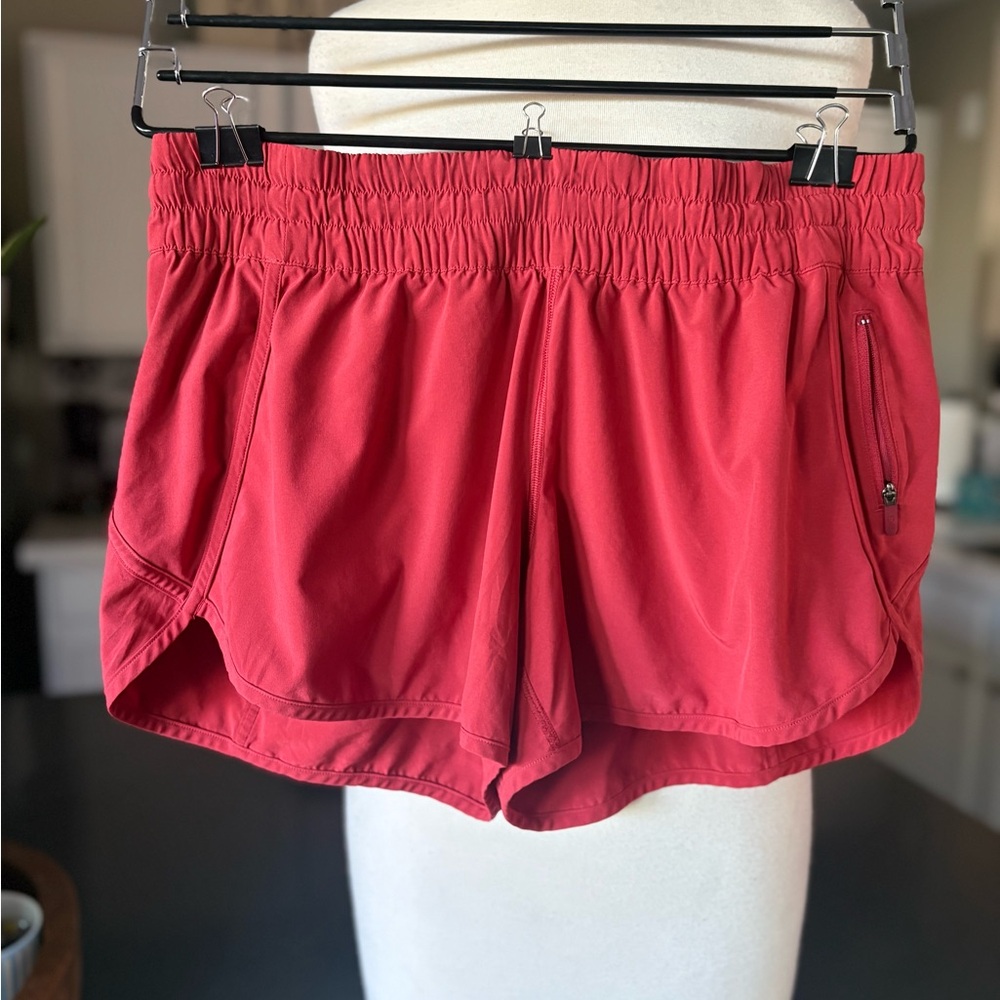 Lululemon Red Track That Shorts. Size 10.  Worn, in good condition.
